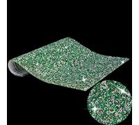 IRIVER BLANK Bling Rhinestone Stickers for DIY Home Decor - Self-Adhesive Crystal Sheet Stickers for Cars, Gifts, Weddings, Anniversaries, and Birthday Parties (Green White S,SS12)