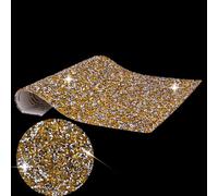 IRIVER BLANK Bling Rhinestone Stickers for DIY Home Decor - Self-Adhesive Crystal Sheet Stickers for Cars, Gifts, Weddings, Anniversaries, and Birthday Parties (Yellow White S,SS12)