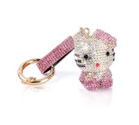 IRIVER BLANK Cute Bling Rhinestone Keychains for Women & Girls - Sparkle and Shine Crystal Key Ring Charm for Handbags, Car Keys,Coin Purse,backpack (Hello Kitty-Pink)