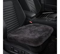 IRIWOOL Genuine Sheepskin Auto Seat Pad, Australian Soft Wool Seat Cover Breathable and Sweat-Wicking Comfort Warm Universal Fit,19.2 inch x19.2 inch (Front seat Cushion 1pc, Dark Grey)
