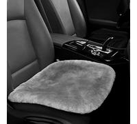 IRIWOOL Genuine Sheepskin Auto Seat Pad, Australian Soft Wool Seat Cover Breathable and Sweat-Wicking Comfort Warm Universal Fit,19.2 inch x19.2 inch (Front seat Cushion 1pc, Gray)