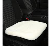 IRIWOOL Genuine Sheepskin Auto Seat Pad, Australian Soft Wool Seat Cover Breathable and Sweat-Wicking Comfort Warm Universal Fit,19.2 inch x19.2 inch (Front seat Cushion 1pc, Ivory White)