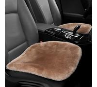 IRIWOOL Genuine Sheepskin Auto Seat Pad, Australian Soft Wool Seat Cover Breathable and Sweat-Wicking Comfort Warm Universal Fit,19.2 inch x19.2 inch (Front seat Cushion 2pcs, Light Brown)