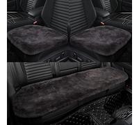 IRIWOOL Genuine Sheepskin Auto Seat Pad, Soft Wool Seat Cover Breathable and Sweat-Wicking Comfort Warm Universal Fit (Front seat Cushion 2pcs & Rear seat Cushion 1pc, Dark Grey)