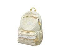 irLocy Coquette Aesthetic Backpack Cute Backpack with Lace Large Laptop Daypack Kawaii Supplie with Cute Accessories, Yellow Polka Dot, M, Kawaii