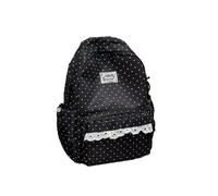 irLocy Coquette Aesthetic Backpack Cute Backpack with Lace Large Laptop Daypack Kawaii Supplie with Cute Accessories, Black Polka Dot, M, Kawaii