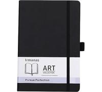 Irmanas A5 Notebook, Premium Classic Lined Notepad with Pen Loop 160 Pages College Leather Hardcover Journal Business Gift Office Supplies for Men Women