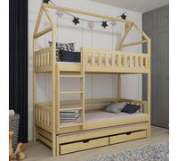 irmo wooden bunk bed and trundle without mattress in pine