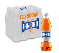 IRN-BRU Diet Carbonated Soft Drink, 12 Pack, 500ml Bottles | Low calorie, sugar-free formulation featuring the legendary IRN-BRU secret flavour.