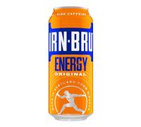 IRN-BRU Energy Carbonated Energy Drink, 12 Pack, 500ml Cans