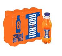 IRN-BRU Regular, 8 Pack Iconic Flavoured Fizzy Drink Multipack Bottles - 8 x 250ml Bottles