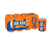 IRN-BRU Regular, 8 Pack Iconic Flavoured Fizzy Drinks Multipack Cans - 8 x 330ml Cans