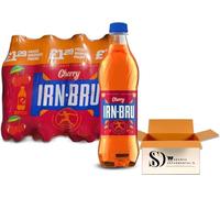 IRN-BRU Sparkling Soft Drink 500ml Bottles - Pack of 12 | Mixed Flavours (Zero Cherry, Ice Cream & XTRA) | Fizzy Scottish Soda Bulk Pack (CHERRY 12 X 500ML)