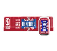 IRN-BRU Winter Bru Spiced Ginger & Cinnamon Limited Edition Festive Soft Drink 24 x 330ml Cans Multipack Case