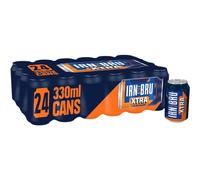 IRN-BRU XTRA, 24 Pack Zero No Sugar & Low Calorie Fizzy Drinks Multipack Cans with XTRA Taste - 24 x 330ml Cans