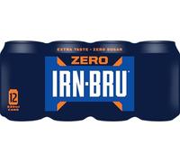 IRN-BRU Zero, No Sugar Fizzy Drinks 330ml -12 Can Multipack