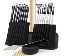 IRO Artist Paint Brush Set of 15 Professional Flat Paint Brushes for Acrylic Painting and Oil Paints. Round Watercolor Paint Brushes and Gouache. Painting Set for Adults Kids. Knife, Sponge, Case