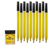IRO Felt Tips Colouring Pens, BLACK, Pack of 10, Draw Sketch Colour Mark Write Felt Pens, School Office Home Classroom Ideal Use, iZOFAX Black Ball Pen