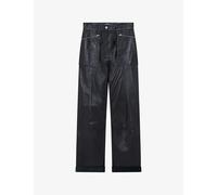 Iro Womens Bla01 Cabir Straight-leg High-rise Patent-leather Trousers 8