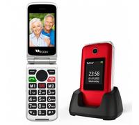 iroax 4G Unlocked Flip Mobile Phone for Senior with Big Button | 2.8"+1.77" Dual Screen | SOS Button | Speed Dial丨Charging Dock丨1200mAh Battery | Use Nano SIM | UK and Irish Version (Red)
