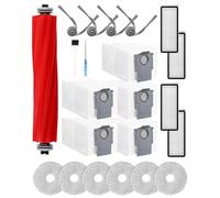 iRobacc 22Pcs Replacement Kit Compatible with Roborock QV 35S/ QV 35A Robot Vacuum Cleaner,1 Main Brushes 5 Dust Bags 4 HEPA Filters 4 Side Brushes 6 Mop Pads 1 Brush 1 Screwdriver