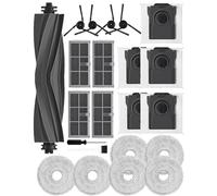 iRobacc Pack of 22 Accessories for Dreame X40 Ultra/L40 Ultra/X40 Master/Mova P50 Pro Ultra, 1 Roller Brush, 4 Side Brushes, 5 Activated Carbon dust Bags, 4 Activated Carbon HEPA Filters
