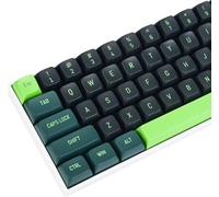 iRoboosta CSA Profile PBT Keycaps - Double Shot Green and Black 160 Keys Custom Keycap Set - Compatible with 60% 65% 75% 80% Full Size Layouts Cherry MX Switches Mechanical Keyboard (Soundwave)