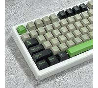 iRoboosta Double Shot PBT Keycap Set, Minimalist Beige/Black/Green Keycaps, 157 Key Custom Cherry Profile Key Cap for 60% 65% 75% 100% MX Switches Mechanical Keyboard (Pine)