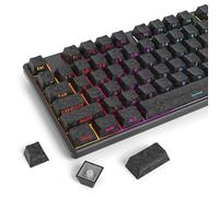 iRoboosta Forged Carbon Fiber Black Keycaps - Cherry Profile 141-Key Side-Legend Shine-Through Keyboard Keycaps Compatible with 60% 65% 75% 80% US Layout Cherry MX Mechanical Keyboards (Black)