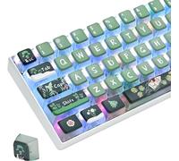 iRoboosta Green Pudding Keycaps - PBT Translucent 118 Key ASA Profile Keycap Set for 60 Percent Mechanical Keyboards (Green Forest)