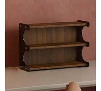 IROEJT 3/4 Tier Coffee Station Organizer, Wooden Mug Holder Countertop, Table Top Teacup Sideboard，Walnut 41x15x28.4cm