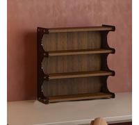 IROEJT 3/4 Tier Coffee Station Organizer, Wooden Mug Holder Countertop, Table Top Teacup Sideboard，Walnut 41x15x41cm