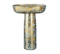 IROEJT Bathroom Sink Light Luxury Gold Column Basin, 2-Pieces Floor Standing Vanity Sink Combo with Faucet & Drain and Mirror, Modern Ceramic Bathroom Pedestal Sink Art Basin Bathroo，A