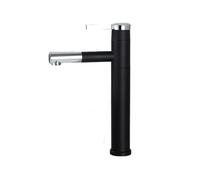 IROEJT Black PullDown Bathroom Sink Faucet Modern Countertop Mixer Tap Hot & Cold Water Short Design for Lavabo & Vanity Ideal for Stylish Bathrooms，Black+silver High
