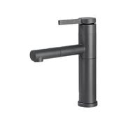 IROEJT Black PullDown Bathroom Sink Faucet Modern Countertop Mixer Tap Hot & Cold Water Short Design for Lavabo & Vanity Ideal for Stylish Bathrooms，Gray Short