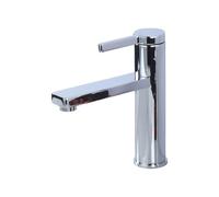 IROEJT Brass Chrome & Matte Black Deck-Mounted Single Hole Bathroom Mixer Tap Hot & Cold Water Basin Faucet for Vanity Sink Stylish Modern Design，Polished Chrome