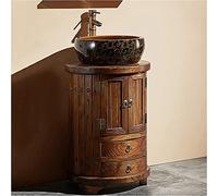 IROEJT Freestanding Bathroom Sink - Retro Style with Mirror, Ideal for Hotel and Home Bathroom Decor，Classic Color Without mirror