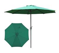 IROEJT Garden Parasols Parasol 9Ft/10Ft Market Table Umbrella With Crank Handle Iron Column Sturdy Ribs Outdoor Umbrellas For Balcony, Dining Tables, Gardens, Patios & Lawn Outd，Green 270CM(9FT)