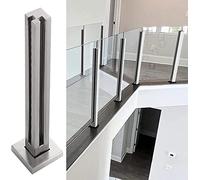 IROEJT Glass Railing Posts for Balustrades Silver il Kit for Hallways Durable Glass Fence Posts Stylish Glass Barrier Solutions Modern Staircase Railing System,Sapphire 90cm/34