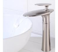 IROEJT Modern Chrome Bathroom Faucet Hot & Cold Water Mixer Sink Tap Stylish Basin Vanity Faucet Sleek Design for Washbasin Compact & Functional，Brushed Top