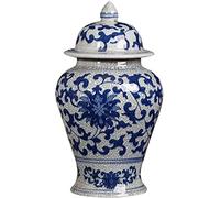 IROEJT Official Kiln Ice Crack Glaze Ginger Jar Porcelain Ceramic Covered Vase for Home, Office, Flower Vase Pocelain, Glossy Vase for Table, Living Room, Bookshelf，38CM X 20CM