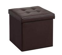 IROEJT Ottoman,Change Shoe Stool Footstool Storage Ottoman Cube Box Upholstered Footrest Space-Saving Single Stool Practical，Brown