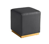 IROEJT Ottoman,Shoe Change Stool Square Footstool Leather Foot Stools Rest Stool Ottomans For The Bedroom Ottomans For Living Room, Light Gray- 42X42X42Cm，Black 42x42x42cm