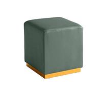 IROEJT Ottoman,Shoe Change Stool Square Footstool Leather Foot Stools Rest Stool Ottomans For The Bedroom Ottomans For Living Room, Light Gray- 42X42X42Cm，Dark Green 42x42x42cm