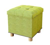 IROEJT Ottoman,Storage Stool Single Footstool Seat Practical Ottoman Upholstered Footrest Four Solid Wood Feet Removable Lid