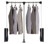 IROEJT Retractable Pull-down Closet Rod, Space-saving Wardrobe Hanger, Heavy-duty Organizer for Hanging Clothes, Adjustable 830-1150mm, Load-bearing 25kg, Ideal for Small S，830 1150mm
