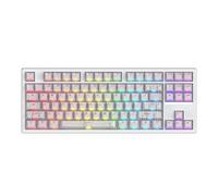 IROK FE87 V2 Wired Mchanical Keyboard, Dual 8KHZ Polling Rate, Support SODC/Latency As 0.125MS/ARGB，Hot Swappable, Gasket Sturcture Gaming Keyboard (White/Hyacinth Switch)