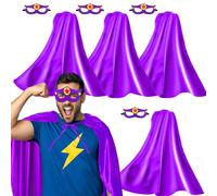 iROLEWIN Superhero Capes for Adults Masks 4 Pack Super-Hero Group Costume for Women Men Halloween Dress Up Events Party Favor