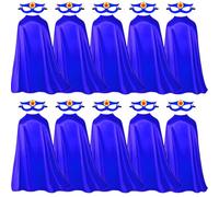 iROLEWIN Superhero-Capes for Adults Super Hero Capes and Masks 10 Pack, Blue, Large