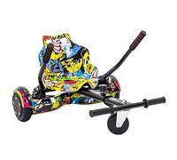 iRollers Black Graffiti HoverKart Kart Attachment Fits All Hoverboards Swegways .6.5”, 8", 10" Adjustable Hoverboard seat go Kart for Hoverboard Compatible Sleek Cool UK Seller Limited Edition